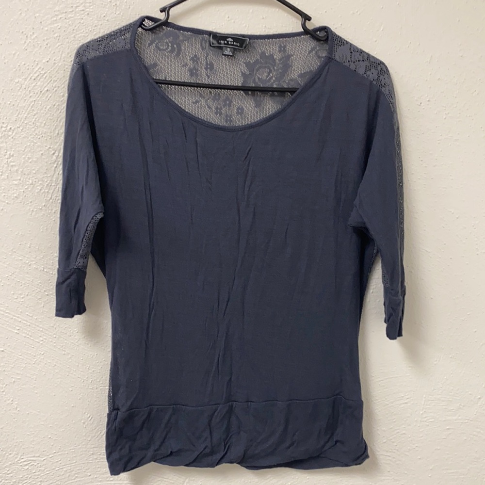 Gray sheer top